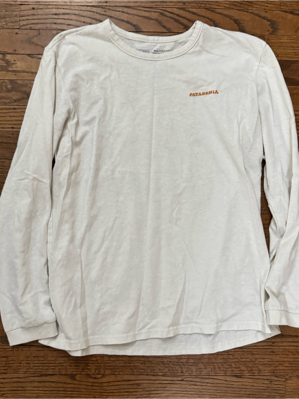 Patagonia How to Slide Responsibili-Tee Long Sleeve Shirt in Birch White L EUC